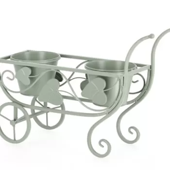 Suport pentru ghivece Harriet, Bizzotto, 48 x 19 x 31 cm, otel, verde sage imagine