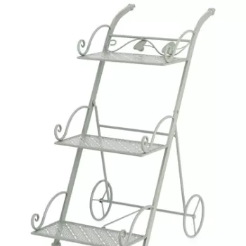 Suport pentru ghivece Harriet Rectangle, Bizzotto, 54 x 34 x 78 cm, otel, verde sage imagine