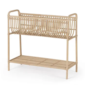 Suport pentru ghivece Rendy, Bizzotto, 60x20x55 cm, poliratan, natural imagine