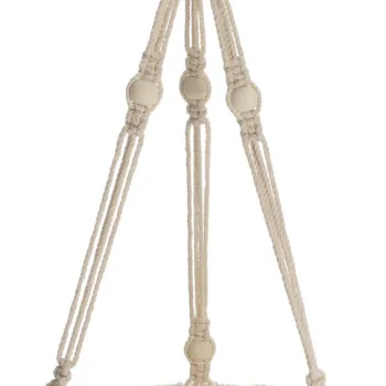 Suport pentru ghivechi Macrame, 25x60 cm, bumbac/MDF, bej imagine