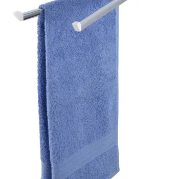 Suport pentru prosoape Basic, Wenko, 8x42x5.5 cm, inox, argintiu imagine