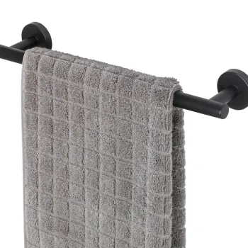 Suport pentru prosoape Bosio, Wenko, 40x7x5.5 cm, inox, negru imagine