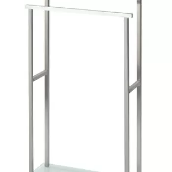 Suport pentru prosoape de baie, Wenko, Debar, 20 x 46 x 83 cm, inox/sticla, alb imagine
