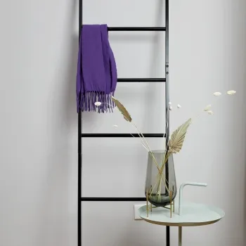 Suport pentru prosoape de baie, Wenko, Ladder Loft, 33 x 170 x 43 cm, bambus, negru imagine