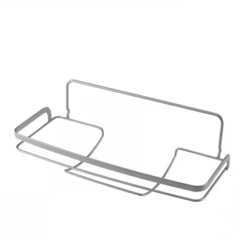 Suport pentru prosoape de bucatarie Eureka!, Metaltex, 33x15x11 cm, metal/ invelis din polytherm, argintiu imagine