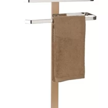 Suport pentru prosoape / haine, Wenko, Samona Nature, 40.5 x79.5 x21.5 cm, inox/lemn imagine