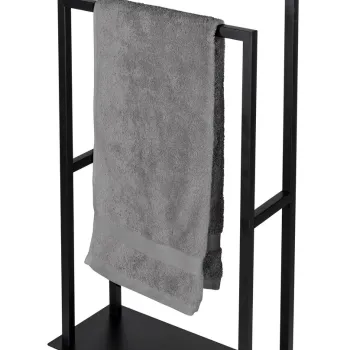 Suport pentru prosoape Rivalta, Wenko, 46x20x80 cm, inox/metal, negru imagine