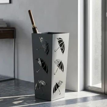 Suport pentru umbrele, Mauro Ferretti, Holder -A, 19x19x48 cm, metal, gri imagine