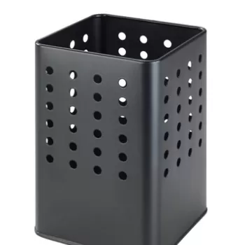 Suport pentru ustensile bucatarie, Wenko, Silio Black, 11.5 x 16.5 x 11.5 cm, metal, negru imagine