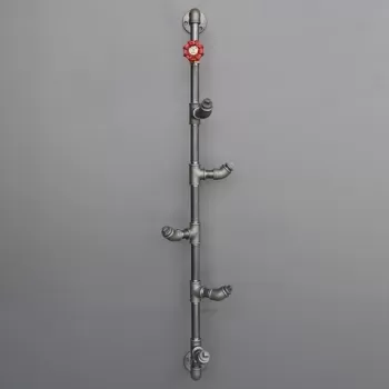 Suport prosoape, Evila Originals, BoruRaf080, 15 x 15 x 100 cm, metal, negru/auriu imagine