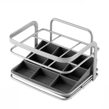 Suport tacamuri Eureka!, Metaltex, 15x13x9.9 cm, plastic/metal/ invelis din polytherm, argintiu imagine