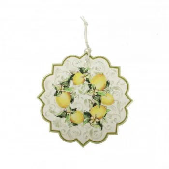 Suport vase fierbinti / decoratiune bucatarie Limoni, Brandani, 20 x 20 cm, ceramica/pluta imagine