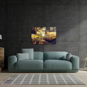 Tablou decorativ, 1112, Sticla temperata, 70 x 100 cm, Multicolor imagine