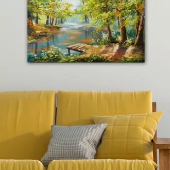 Tablou decorativ, 1193655400-5070, Canvas, Lemn, Multicolor imagine