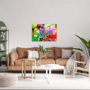 Tablou decorativ, 1215, Sticla temperata, 50 x 70 cm, Multicolor imagine