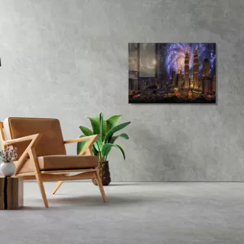 Tablou decorativ, 1255, Sticla temperata, 70 x 100 cm, Multicolor imagine