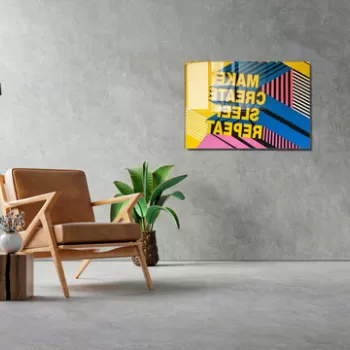 Tablou decorativ, 1276, Sticla temperata, 30 x 45 cm, Multicolor imagine