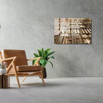 Tablou decorativ, 1337, Sticla temperata, 70 x 100 cm, Multicolor imagine