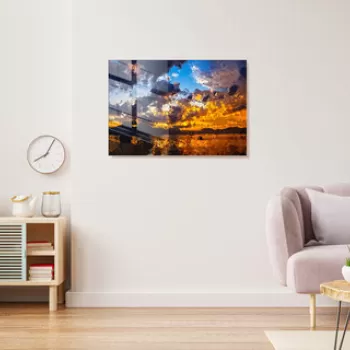 Tablou decorativ, 1393, Sticla temperata, 50 x 70 cm, Multicolor imagine