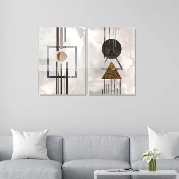 Tablou decorativ, 1992, Sticla temperata, Dimensiune: 45 x 65 cm (2 bucati), Multicolor imagine