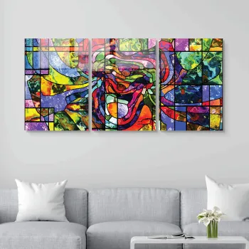 Tablou decorativ, 2001, Sticla temperata, 50 x 70 cm (3 bucati), Multicolor imagine