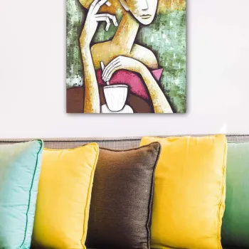 Tablou decorativ, 21398524-5070, PANZA, Lemn (Grosime: 3 cm, Multicolor imagine