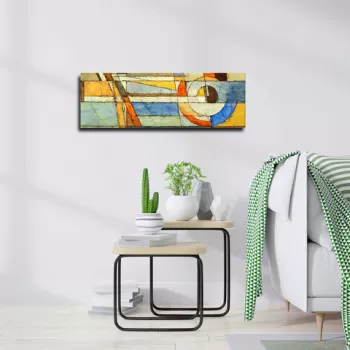Tablou decorativ, 3090ABSC, Canvas, Lemn, Multicolor imagine