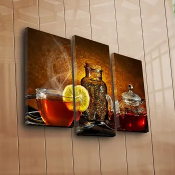 Tablou decorativ, 3PATK-18, PANZA DIN PIELE INTOARSA, Dimensiune: 20 x 39 cm (2 bucati), Multicolor imagine