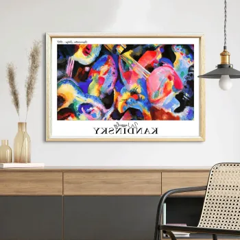 Tablou decorativ, 4262AHSKANDINSKY-016, Fundal: 100% MDF (Grosime: 2,7 mm), Multicolor imagine