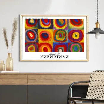 Tablou decorativ, 4262AHSKANDINSKY-020, Fundal: 100% MDF (Grosime: 2,7 mm), Multicolor imagine