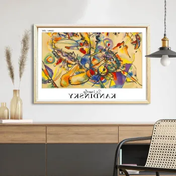 Tablou decorativ, 4262AHSKANDINSKY-025, Fundal: 100% MDF (Grosime: 2,7 mm), Multicolor imagine