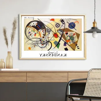 Tablou decorativ, 4262AHSKANDINSKY-026, Fundal: 100% MDF (Grosime: 2,7 mm), Multicolor imagine