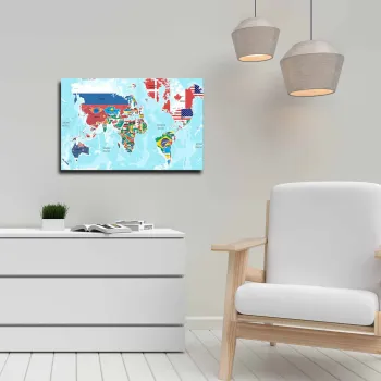 Tablou decorativ, 45702019C, Lemn, Multicolor imagine