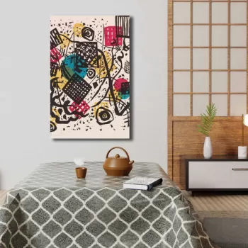 Tablou decorativ, 4570KANDINSKY005, Canvas , Lemn, Multicolor imagine