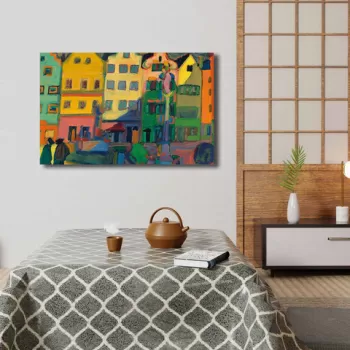 Tablou decorativ, 4570KANDINSKY022, Canvas , Lemn, Multicolor imagine