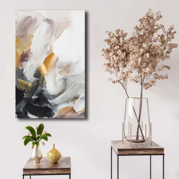 Tablou decorativ, 4570NISC-009, Lemn, Camila / Rosu-aprins / Alb / Negru imagine