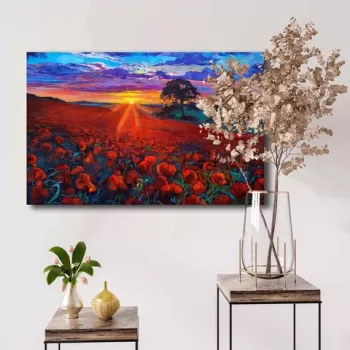 Tablou decorativ, 4570NISC-014, Canvas, Lemn, Multicolor imagine