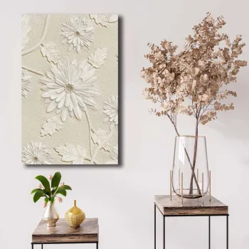 Tablou decorativ, 4570NISC-015, Lemn, Bej/Alb imagine