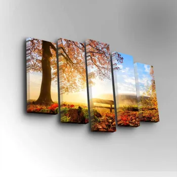 Tablou decorativ, 5PUC-030, PANZA DIN PIELE INTOARSA, Dimensiune: 14 x 50 cm (1 bucata), Multicolor imagine