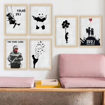 Tablou decorativ (6 Pieces), 6NC9619_3545, Imprimat UV, Multicolor imagine
