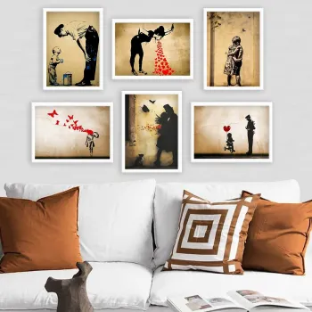 Tablou decorativ (6 Pieces), 6SC9621_2530, Imprimat UV, Multicolor imagine