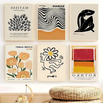 Tablou decorativ (6 Pieces), Artsycllct7, MDF, Multicolor imagine