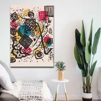 Tablou decorativ, 70100KANDINSKY005, Canvas , Lemn, Multicolor imagine