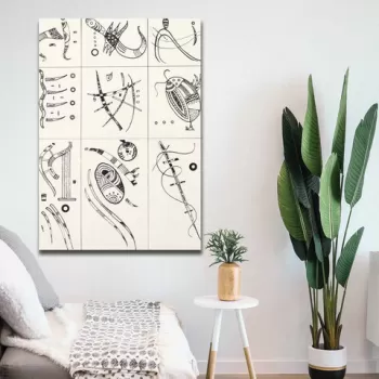 Tablou decorativ, 70100KANDINSKY010, Canvas , Lemn, Multicolor imagine