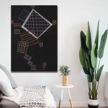 Tablou decorativ, 70100KANDINSKY020, Canvas , Lemn, Multicolor imagine