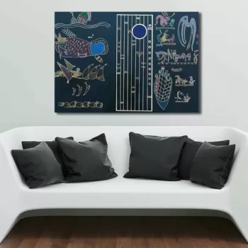 Tablou decorativ, 70100KANDINSKY026, Canvas , Lemn, Multicolor imagine