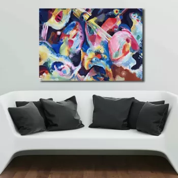 Tablou decorativ, 70100KANDINSKY029, Canvas , Lemn, Multicolor imagine