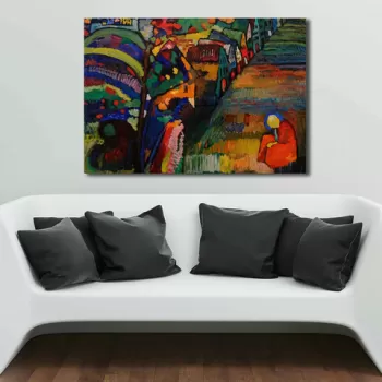 Tablou decorativ, 70100KANDINSKY035, Canvas , Lemn, Multicolor imagine