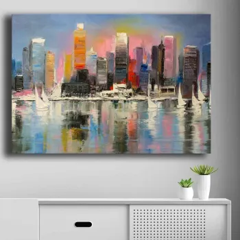 Tablou decorativ, 70100NISC-004, Lemn, Multicolor imagine