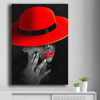 Tablou decorativ, 70100NISC-033, Lemn, Rosu / Gri / Negru imagine